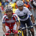 El ciclista colombiano Nairo Quintana, del Movistar, y el español Joaquim 'Purito' Rodríguez.