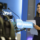 Cospedal, antes de la rueda de prensa  tras la reunión de la dirección del partido.