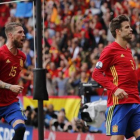 Sergio Ramos y Gerard Piqué, en un partido de la pasada Eurocopa.