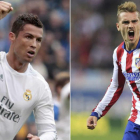 Cristiano Ronaldo y Antoine Griezmann, las principales bazas ofensivas de Madrid y Atlético para la final de Milán. LAVANDEIRA JR/BALLESTEROS