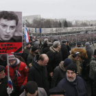 Decenas de miles de rusos claman contra el asesinato del opositor ruso, Borís Nemtsov.