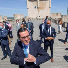 Garamendi, en el castillo de Peñafiel durante un encuentro sobre Sociedad Digital y Fondos Next Generation organizado por la CEOE. P. SANTAMARÍA