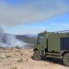 Humo provocado por el incendio del Teleno, ayer. DL