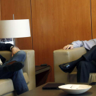 Pachi Vázquez y Alfredo Pérez Rubalcaba durante la reunión que mantuvieron ayer.