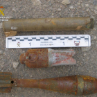 Las dos granadas desactivadas por los técnicos de la Guardia Civil.