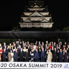 Los asistentes a la cumbre de líderes del G20 que se celebra en Osaka (Japón). JIJI PRESS