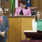 El presidente de la cámara andaluza durante la promesa del cargo de diputada de Susana Díaz.