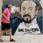 Un grafiti con la imagen de Pablo Iglesias en Valencia. CÁRDENAS