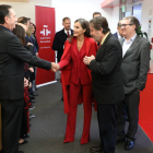 Letizia, en un acto celebrado esta mañana en Los Ángeles. DAVID SWANSON