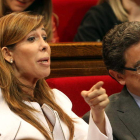 Sánchez-Camacho y Enric Millo, ayer, en el Parlament.