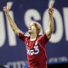 Pablo Infante, que volvía al equipo tras perderse el partido ante Las Palmas por lesión, abrió el marcador para la Ponferradina al transformar un penalti cometido sobre él mismo al inicio del partido.