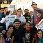 Varios escritores junto al organizador de la Semana Negra, Paco Ignacio Taibo.