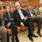 En primera línea las autoriades académicas ayer en el Campus berciano, con el rector y el alcalde de Ponferrada en el centro.