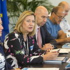 La consejera de Economía y Hacienda, Pilar del Olmo, se reúne con la Confederación Europea de Sindicatos (CESE) junto a representantes de la Fundación Anclaje y el Comité de Empresa de Vestas.