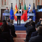 Los cuatro líderes de España, Italia, Portugal y Grecia. ETTORE FERRARI