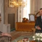 La ministra de Exteriores, Ana Palacio, y el rey Mohamed VI, durante la recepción en Rabat