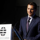 El presidente de Ciudadanos, Albert Rivera, ayer en la presentación de su programa en ‘El Mundo’. BALLESTEROS