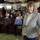 Elena Briongos, durante el foro Mujeres y Niñas con discapacidad que se celebró en León el pasado fin de semana. FERNANDO OTERO