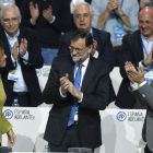 María Dolores de Cospedal, Mariano Rajoy y Fernando Martínez-Maillo. JAVIER LIZÓN