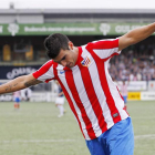 Reyes celebra el segundo gol del Atlético de Madrid frente al Stromsgodset noruego.