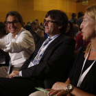 Artur Mas, Carles Puigdemont y Neus Munté, en el congreso de refundación de CDC el 8 de julio del 2016.
