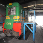 Imagen reciente de la locomotora 1006 en Cubillos. L. DE LA MATA