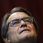 Artur Mas, durante una rueda de prensa, este lunes.