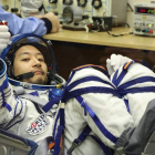 Yusaku Maezawa, ayer en la aeronave de la Estación Espacial Internacional. ROSCOSMOS