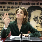 Teresa Ribera, este martes en la Comisión de Transición Ecológica del Senado.