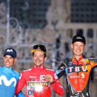 Primoz Roglic, Enric Mas y Jack Haig, podio final de la Vuelta a España. BRUQUE