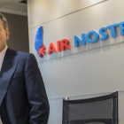 El presidente de Air Nostrum, Carlos Bertomeu, durante la rueda de prensa ofrecida en Valencia