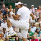 Nadal celebra un golpe ganador frente a Haase.