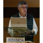 El presidente del Abanca Ademar, Cayetano Franco, ayer en la asamblea de socios. FERNANDO OTERO