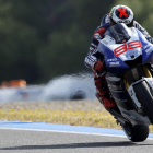 Jorge Lorenzo durante los entrenamientos libres del Gran Premio de España.