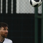Messi, durante un entrenamiento con Argentina en Sant Joan Despí.