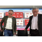 Los secretarios generales de UGT, Josep Maria Álvarez, y de CCOO, IgnacioFernández Toxo.