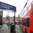 Señal de bienvenida de Lambeth, al sur de Londres.