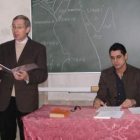 Jesús García y Alfonso Vives (derecha), en la charla sobre Egipto