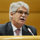 El ministro Dastis durante su comparecencia en la comisión de Exteriores del Senado. MARISCAL