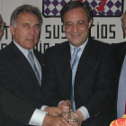 Joaquín Fidalgo, Amancio Amaro, Florentino Pérez y Alfredo Di Stéfano en León, durante el 47 aniversario de la Peña Real Madrid-Cultural Leonesa. DL