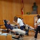 Funcionarios de San Andrés en una de las campañas de donación de sangre