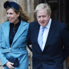 Carrie Symonds y Johnson, en marzo del año pasado saliendo de un acto de la Commonwealth.  NEIL HALL