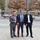 Peyuca, Barriales y Santos, ayer durante la presentación. A. R.