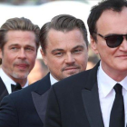 Quentin Tarantino, Leonardo DiCaprio y Brad Pitt, tras el estreno de Érase una vez en Hollywood en Cannes.