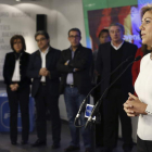 La secretaria general del Partido Popular, María Dolores Cospedal, ayer durante su intervención.