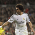 Pepe, durante el partido de anoche entre el Madrid y el Borussia Dortmund.