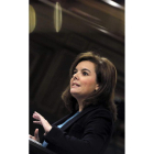 Sáenz de Santamaría, ayer en el Congreso.