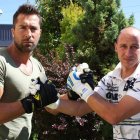 Óscar, a la izquierda, y Javi son dos de los cancerberos más veteranos del grupo octavo.