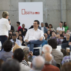 El secretario general del PSOE, Pedro Sánchez, durante una asamblea en Barcelona.