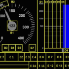 Imagen de la pantalla de control de velocidad en la cabina de la máquina del tren. DL
